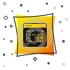 Black Software, web developer programming code icon isolated on white background. Javascript computer script random