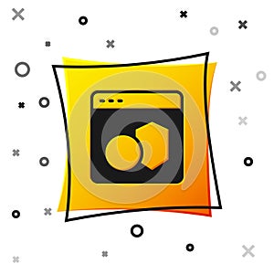 Black Software, web developer programming code icon isolated on white background. Javascript computer script random