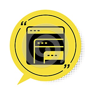 Black Software, web developer programming code icon isolated on white background. Javascript computer script random