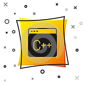 Black Software, web developer programming code icon isolated on white background. Javascript computer script random