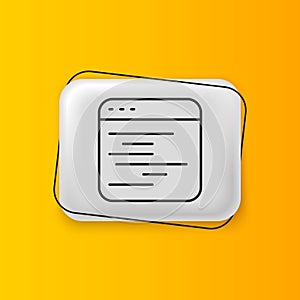 Black Software, web developer programming code icon isolated on yellow background. Javascript computer script random