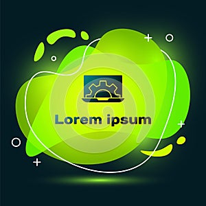 Black Software, web development, programming concept icon isolated on black background. Programming language and program