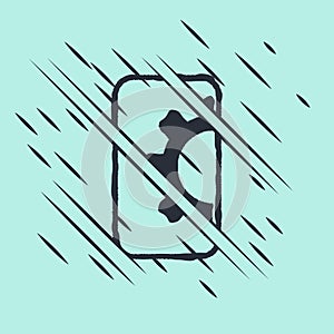 Black Software, web development, programming concept icon isolated on green background. Programming language and program