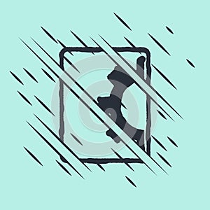 Black Software, web development, programming concept icon isolated on green background. Programming language and program
