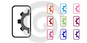 Black Software, web development, programming concept icon isolated on white background. Programming language and program