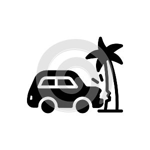 Black solid icon for Accident, disaster and mishap