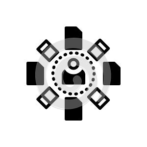Black solid icon for Accountability, user and people