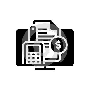 Black solid icon for Accounting, bookkeeping and reckoning