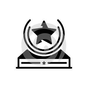 Black solid icon for Achievement Award, achievement and success