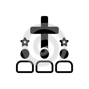 Black solid icon for Acquire, enlist and achieve