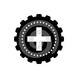 Black solid icon for Additions, add and connection