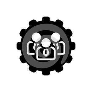 Black solid icon for Administrators, group and proffectinal