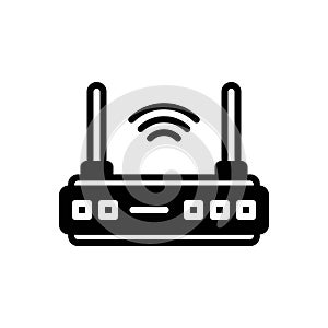 Black solid icon for Adsl, router and wireless
