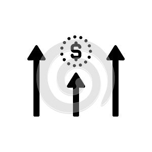 Black solid icon for Advantage, benefit and profit