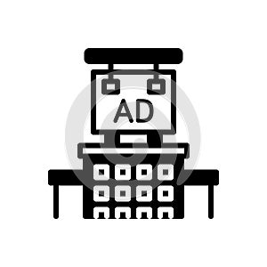 Black solid icon for Advertising, blurb and reclame