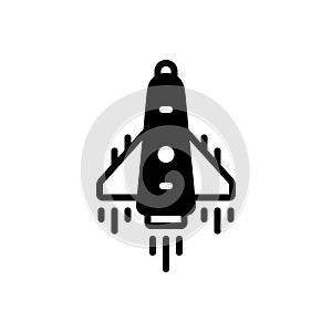 Black solid icon for Aerospace, supersonic and fighter