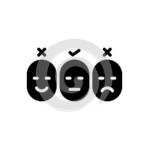 Black solid icon for Affecting, fake and sham