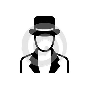 Black solid icon for Agents, broker and jobber