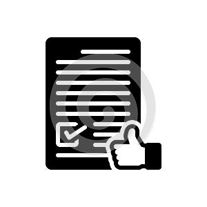 Black solid icon for Agree, concur and license