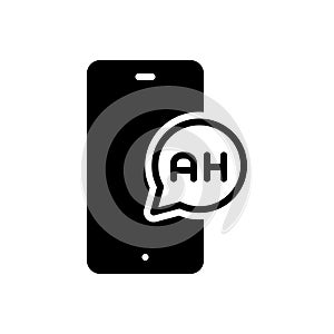 Black solid icon for Ah, hello and message