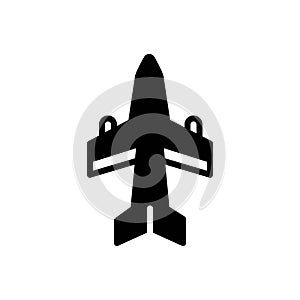 Black solid icon for Airline, jet and airway