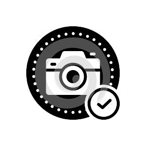 Black solid icon for Allowing, benign and photography