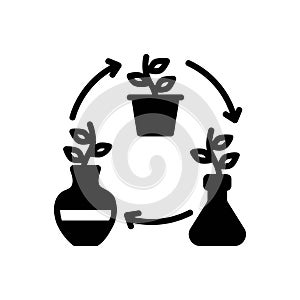 Black solid icon for Alternatively, plant and environmental