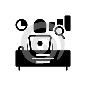 Black solid icon for Analyst, analyzer and dialytic