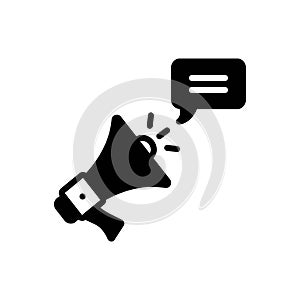 Black solid icon for Announce, declare and publish