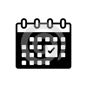 Black solid icon for Annual, yearly and per annum