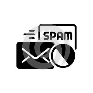 Black solid icon for Anti spam, message and communication photo