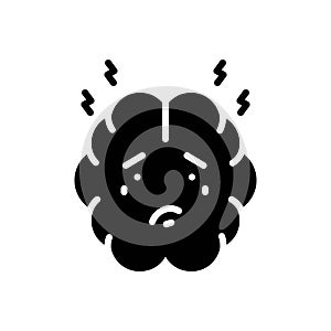 Black solid icon for Anxiety, concern and worriment