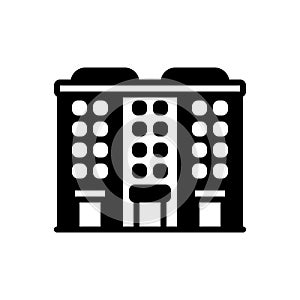 Black solid icon for Apartment, accommodations and residence