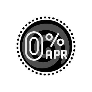 Black solid icon for Apr, annual and percentage