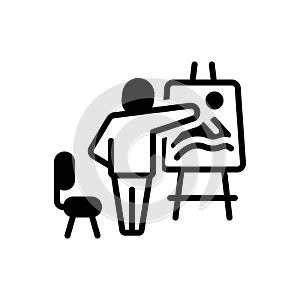 Black solid icon for Artists, artiste and creator