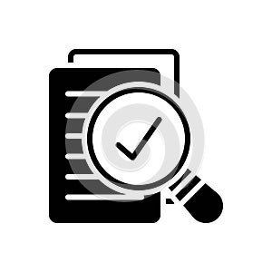 Black solid icon for Assess, result and appraise