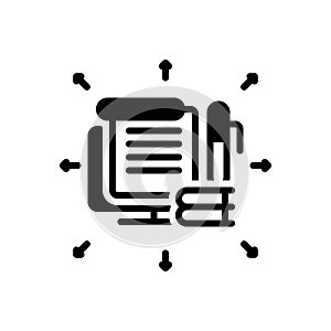 Black solid icon for Assign, entrust and education