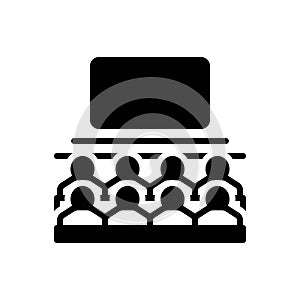 Black solid icon for Audience, spectator and cinema