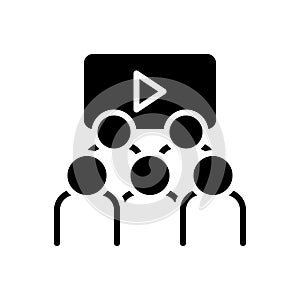 Black solid icon for Audience, viewer and spectator