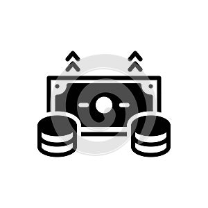 Black solid icon for Augmentation, income and salary