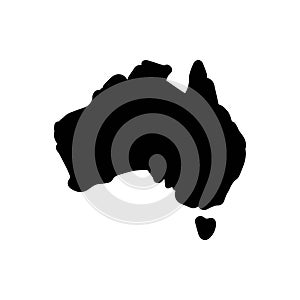 Black solid icon for Aus, map and australia