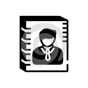 Black solid icon for Authorship, blogging and binder