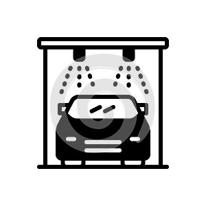 Black solid icon for Auto wash, clean and service