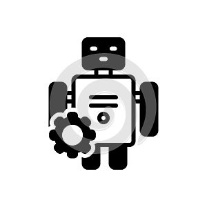 Black solid icon for Automatically, machine and process