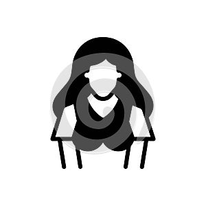 Black solid icon for Babes, girl and female