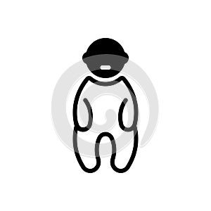 Black solid icon for Baby, child and kid
