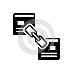 Black solid icon for Back Link, Optimization and connect