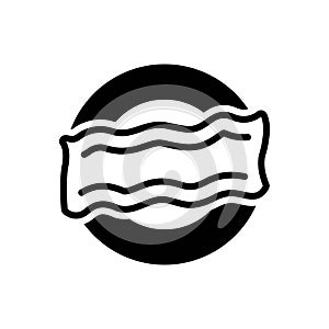 Black solid icon for Bacon, pork and pancetta