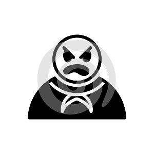 Black solid icon for Bad, nasty and negative