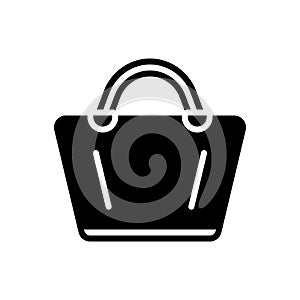Black solid icon for Bag, handbag and ladies